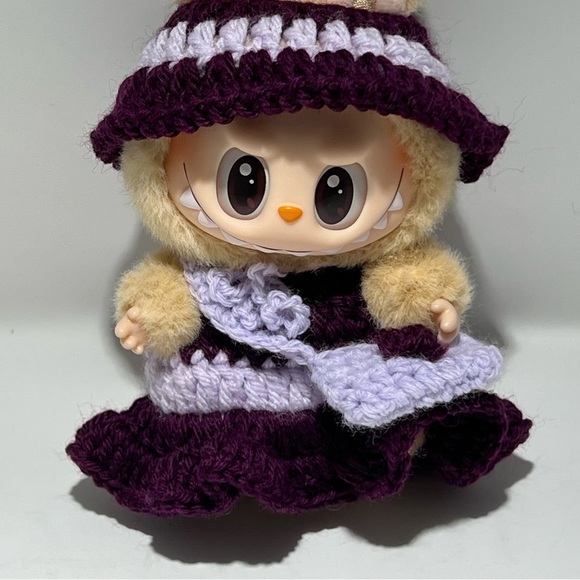 [BUNDLE OF 2] Labubu Handmade Custom Have a Seat Clothes Dress Hat Purse Set - Picture 4 of 12